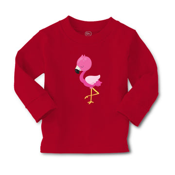 Baby Clothes Dark Pink Flamingo Leg up Close Eyes Boy & Girl Clothes Cotton
