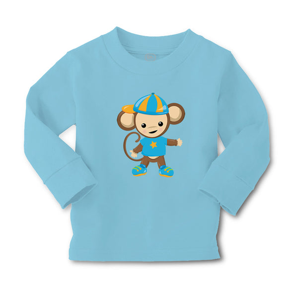 Baby Clothes Monkey Blue T-Shirt Safari Boy & Girl Clothes Cotton - Cute Rascals