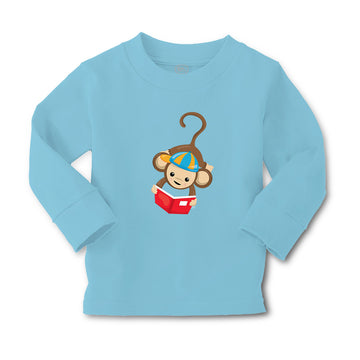 Baby Clothes Monkey Hangs Reads Book Safari Boy & Girl Clothes Cotton