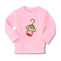 Baby Clothes Monkey Hangs Reads Book Safari Boy & Girl Clothes Cotton
