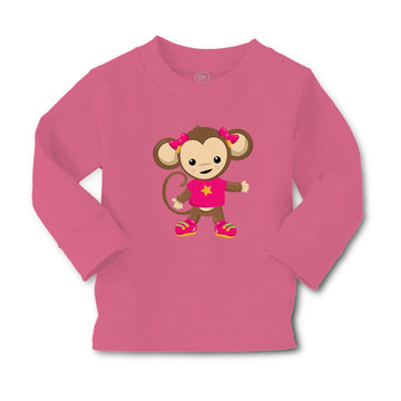 Baby Clothes Monkey Pink T-Shirt Safari Boy & Girl Clothes Cotton