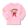 Baby Clothes Monkey Pink T-Shirt Safari Boy & Girl Clothes Cotton