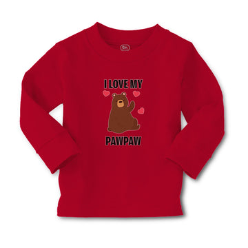 Baby Clothes I Love My Paw Paw Bear Love Towards Daddy Boy & Girl Clothes Cotton