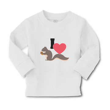 Baby Clothes I Love Cute Squirrel Eating Acorn Wild Animal Boy & Girl Clothes