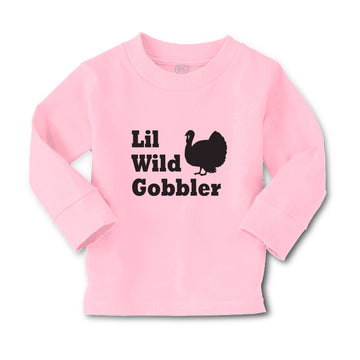 Baby Clothes Lil Wild Gobbler Silhouette of Turkey Bird Thanksgiving Day Cotton