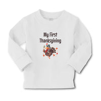 Baby Clothes Thanksgiving Day Turkey Bird in Pilgrim Hat Holds Leaves Cotton - Cute Rascals