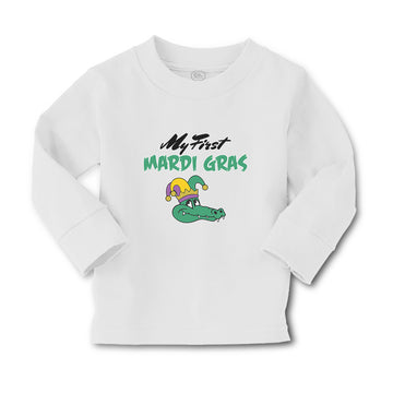Baby Clothes My First Mardi Gras Celebration Usa Crocodile Head with Hat Cotton