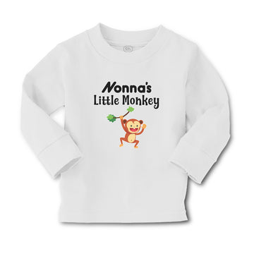 Baby Clothes Nonna's Little Funny Monkey Hunging on Tree Branch with Leaves