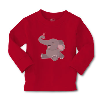 Baby Clothes Cute Baby Elephant Sitting and Playing with It's Trunk Cotton
