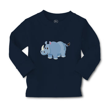 Baby Clothes Rhinoceros Grazing in An Open Field and 1 Horned Unicornis Cotton