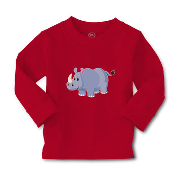 Baby Clothes Rhinoceros Grazing in An Open Field and 1 Horned Unicornis Cotton