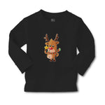 Baby Clothes Merry Christmas Cute Deer Wearing Scarf and Holding Star Cotton - Cute Rascals