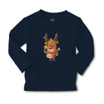 Baby Clothes Merry Christmas Cute Deer Wearing Scarf and Holding Star Cotton - Cute Rascals
