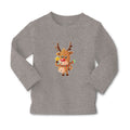 Baby Clothes Merry Christmas Cute Deer Wearing Scarf and Holding Star Cotton