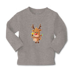 Baby Clothes Merry Christmas Cute Deer Wearing Scarf and Holding Star Cotton - Cute Rascals