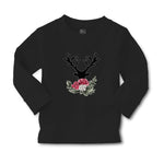 Baby Clothes Abstract Flowers Silhouette Deer Head with Horns Boy & Girl Clothes - Cute Rascals