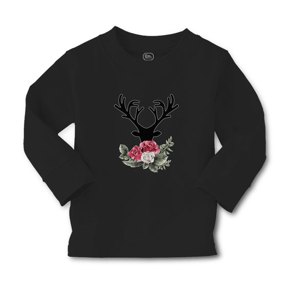 Baby Clothes Abstract Flowers Silhouette Deer Head with Horns Boy & Girl Clothes - Cute Rascals