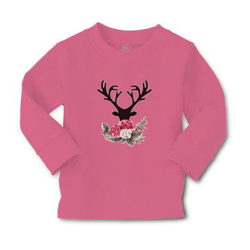 Baby Clothes Abstract Flowers Silhouette Deer Head with Horns Boy & Girl Clothes