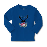Baby Clothes Abstract Flowers Silhouette Deer Head with Horns Boy & Girl Clothes - Cute Rascals