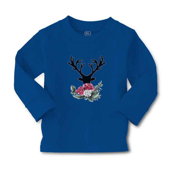 Baby Clothes Abstract Flowers Silhouette Deer Head with Horns Boy & Girl Clothes - Cute Rascals