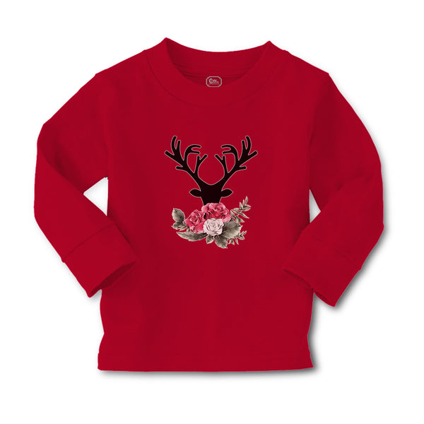 Baby Clothes Abstract Flowers Silhouette Deer Head with Horns Boy & Girl Clothes - Cute Rascals