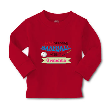Baby Clothes I Love Watching Baseball with My Grandma Baseball Cotton
