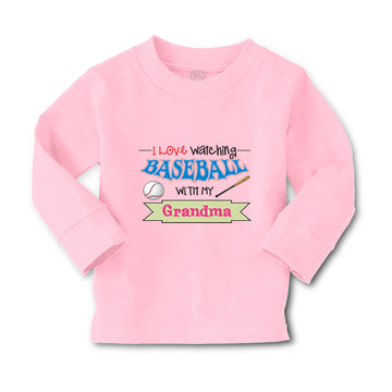 Baby Clothes I Love Watching Baseball with My Grandma Baseball Cotton