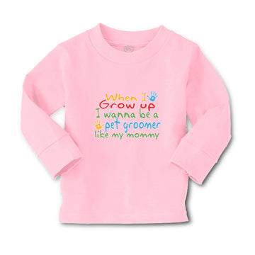 Baby Clothes Grow Wanna Pet Groomer like My Mommy Colourful Hand Print Cotton