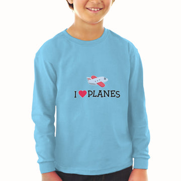 Baby Clothes I Love Planes Which Is Flying in The Sky with Heart Cotton