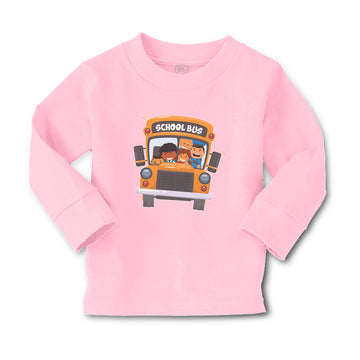 Baby Clothes School Kids Riding A School Bus Boy & Girl Clothes Cotton