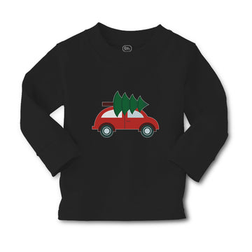 Baby Clothes Red Car and Green Christmas Tree on Roof Boy & Girl Clothes Cotton