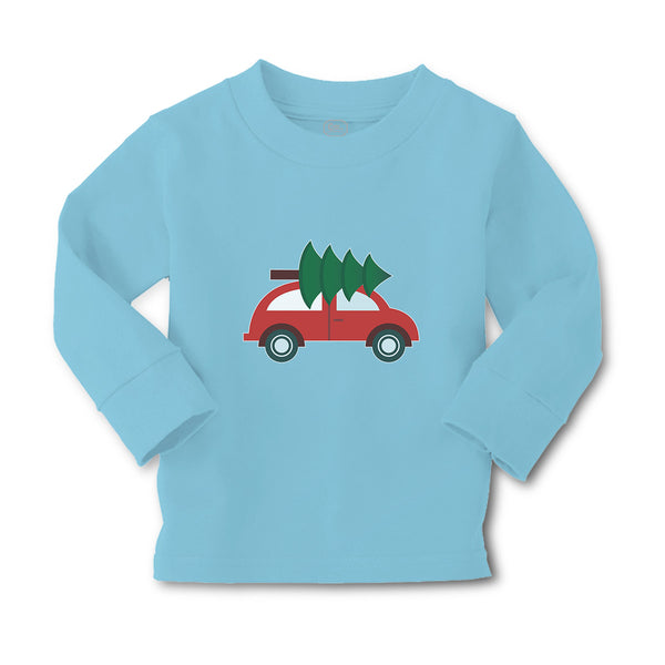 Baby Clothes Red Car and Green Christmas Tree on Roof Boy & Girl Clothes Cotton - Cute Rascals