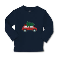 Baby Clothes Red Car and Green Christmas Tree on Roof Boy & Girl Clothes Cotton - Cute Rascals