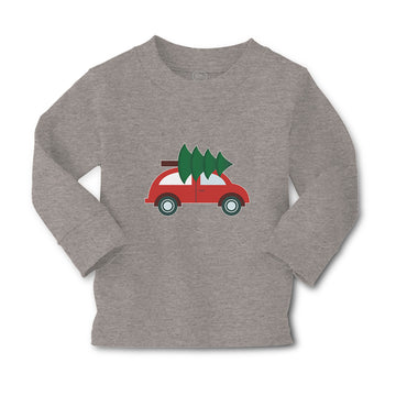 Baby Clothes Red Car and Green Christmas Tree on Roof Boy & Girl Clothes Cotton