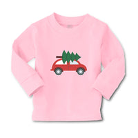 Baby Clothes Red Car and Green Christmas Tree on Roof Boy & Girl Clothes Cotton - Cute Rascals