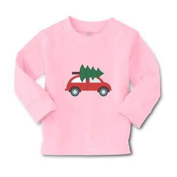 Baby Clothes Red Car and Green Christmas Tree on Roof Boy & Girl Clothes Cotton