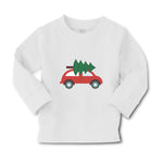 Baby Clothes Red Car and Green Christmas Tree on Roof Boy & Girl Clothes Cotton - Cute Rascals