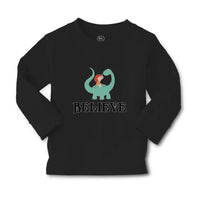 Baby Clothes Believe A Girl Sitting on An Cute Baby Brontosaurus Dinosaur Cotton - Cute Rascals
