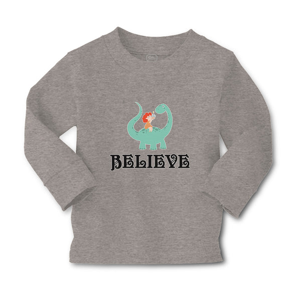 Baby Clothes Believe A Girl Sitting on An Cute Baby Brontosaurus Dinosaur Cotton - Cute Rascals