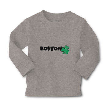 Baby Clothes Grunge Clover Boston Shamrock Leaf St. Patricks Day Symbol Cotton