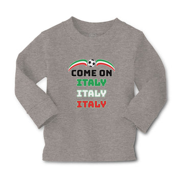 Baby Clothes Come on Italy Sport Soccer Ball Flag of Italy Boy & Girl Clothes