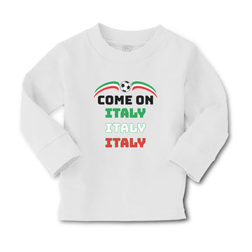 Baby Clothes Come on Italy Sport Soccer Ball Flag of Italy Boy & Girl Clothes