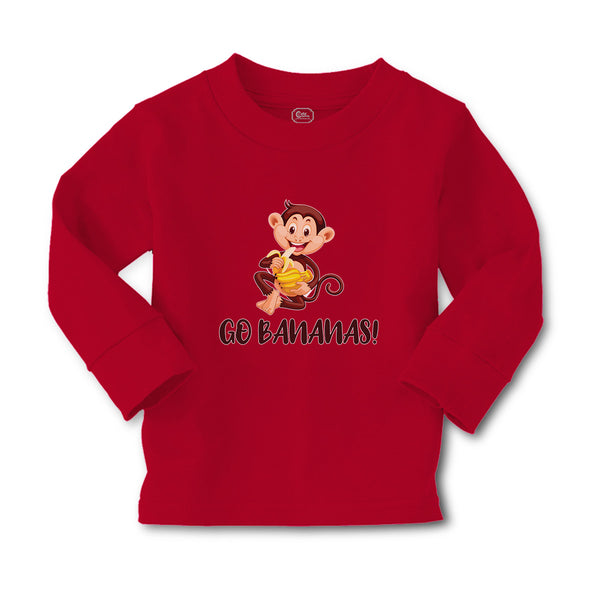 Baby Clothes Go Bananas! An Happy Monkey Sitting and Eating Banana Cotton - Cute Rascals