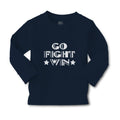 Baby Clothes Go Fight Win Motivational Quotes with Silhouette Star Cotton