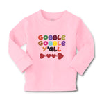 Baby Clothes Gobble Gobble Y'All Love Pattern with Heart Boy & Girl Clothes - Cute Rascals
