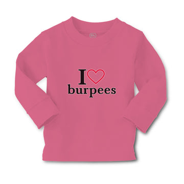 Baby Clothes I Love Burpees with Red Heart Outline Boy & Girl Clothes Cotton