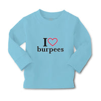 Baby Clothes I Love Burpees with Red Heart Outline Boy & Girl Clothes Cotton - Cute Rascals