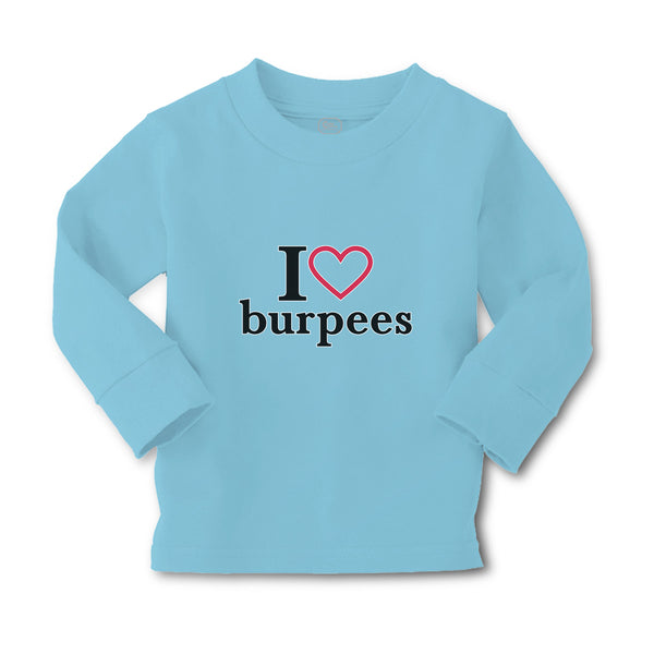 Baby Clothes I Love Burpees with Red Heart Outline Boy & Girl Clothes Cotton - Cute Rascals