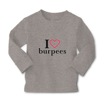 Baby Clothes I Love Burpees with Red Heart Outline Boy & Girl Clothes Cotton