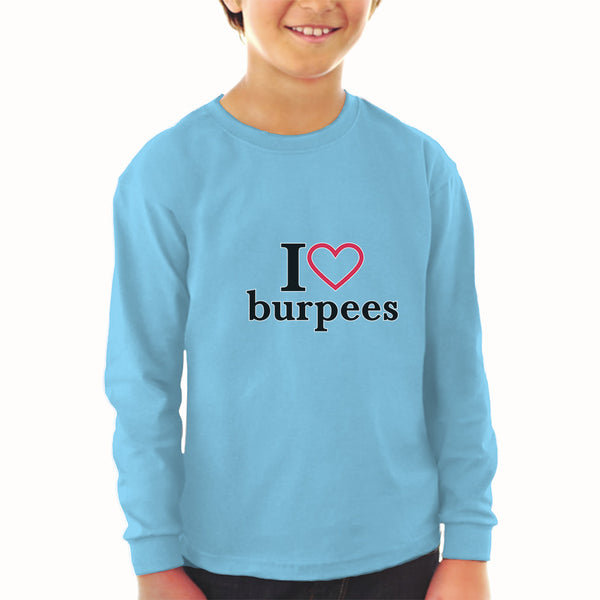 Baby Clothes I Love Burpees with Red Heart Outline Boy & Girl Clothes Cotton - Cute Rascals